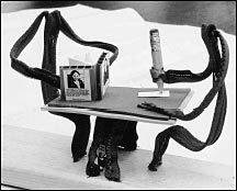 graphic - Reader and Writer sculpture
